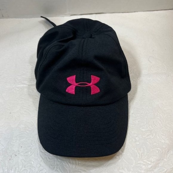 Under Armour Women's Black w/Pink Logo Adjustable Strap Cap Hat - Picture 5 of 9